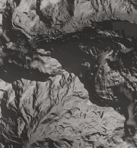 Ein echter Berg wird zum 3D-Relief-Modell